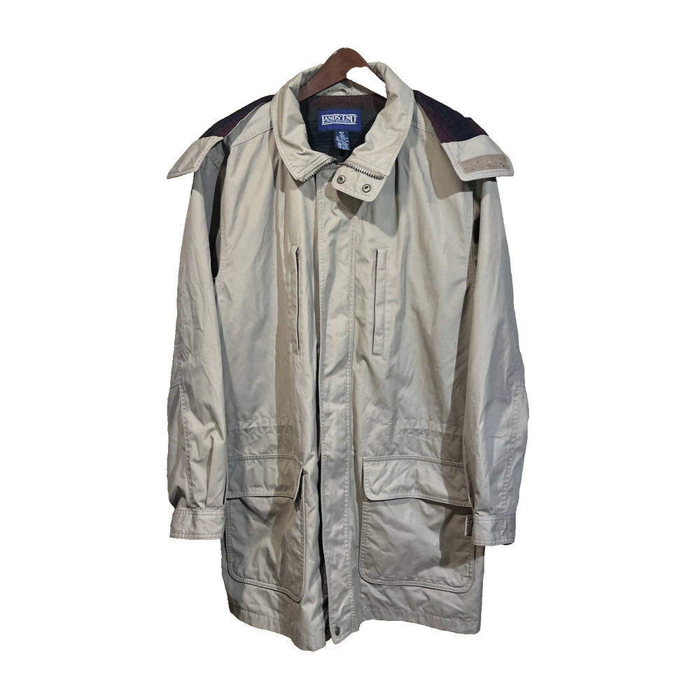VTG Lands’ End Wool Blanket Lined Barn Coat Canvas Chore Jacket Men’s M Tall